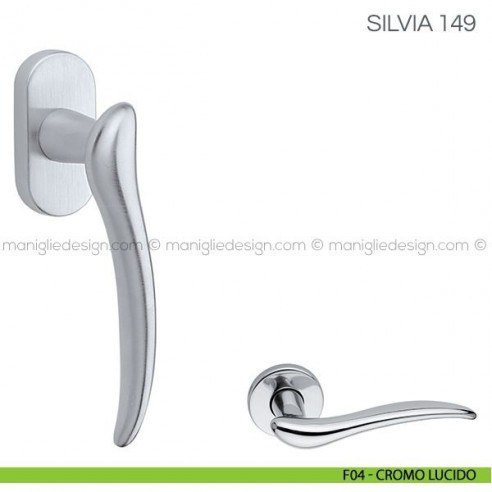 Maniglia per finestra martellina DK Silvia Fimet Handles F04 - Cromo Lucido