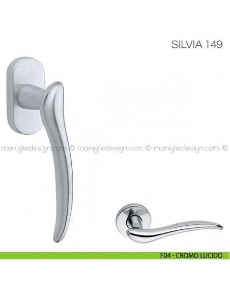 Maniglia per finestra martellina DK Silvia Fimet Handles F04 - Cromo Lucido