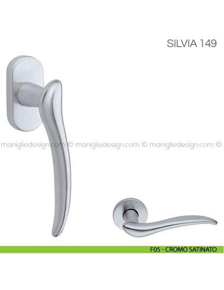 Maniglia per finestra martellina DK Silvia Fimet Handles F05 - Cromo Satinato