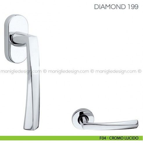 Maniglia per finestra martellina DK Diamond Fimet Handles F04 - Cromo Lucido