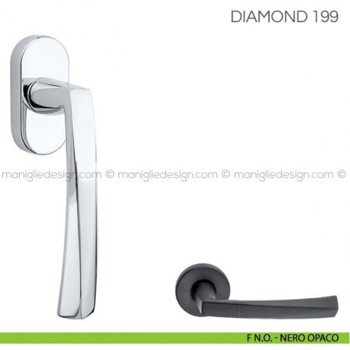 Maniglia per finestra martellina DK Diamond Fimet Handles F N.O. - Nero Opaco