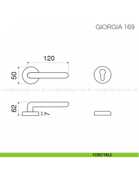 Maniglia per porta Giorgia Fimet Handles foro yale