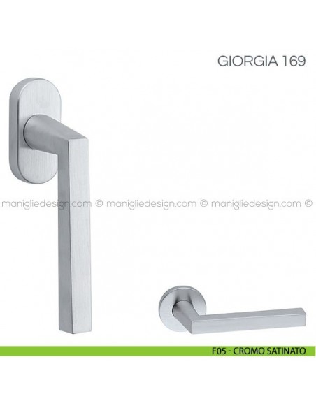 Maniglia per finestra martellina DK Giorgia Fimet Handles F05 - Cromo Satinato
