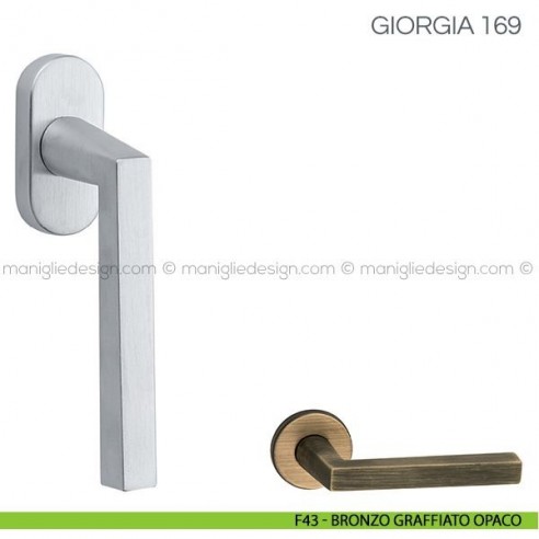 Maniglia per finestra martellina DK Giorgia Fimet Handles F43 - Bronzo Graffiato Opaco