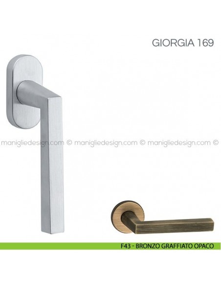 Maniglia per finestra martellina DK Giorgia Fimet Handles F43 - Bronzo Graffiato Opaco