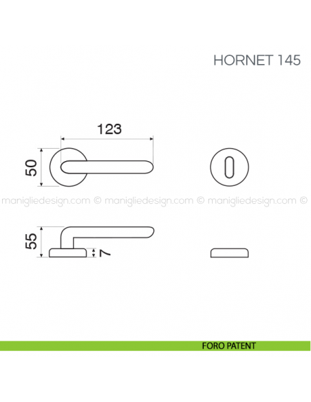 Maniglia per porta Hornet Fimet Handles foro patent