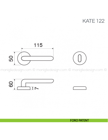 Maniglia per porta Kate Fimet Handles foro patent
