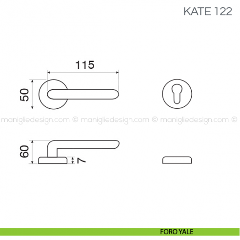 Maniglia per porta Kate Fimet Handles foro yale