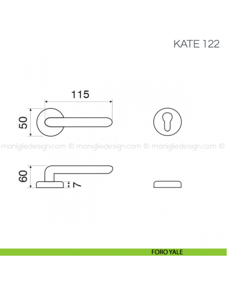 Maniglia per porta Kate Fimet Handles foro yale
