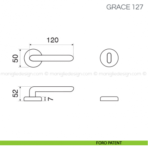 Maniglia per porta Grace Fimet Handles foro patent