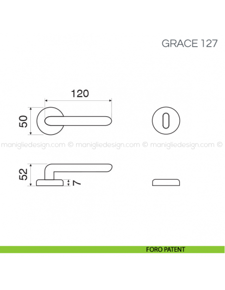 Maniglia per porta Grace Fimet Handles foro patent