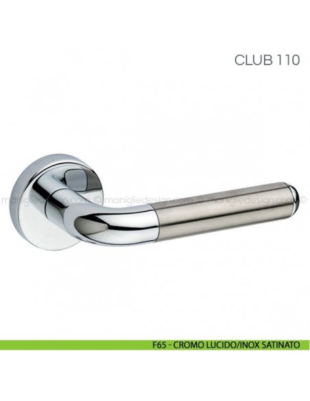 Maniglia per porta Club Fimet Handles F65 - Cromo Lucido/Inox Satinato