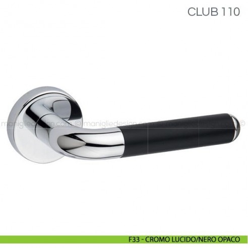 Maniglia per porta Club Fimet Handles F33 - Cromo Lucido/Nero Opaco
