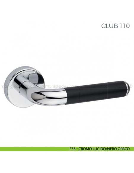 Maniglia per porta Club Fimet Handles F33 - Cromo Lucido/Nero Opaco