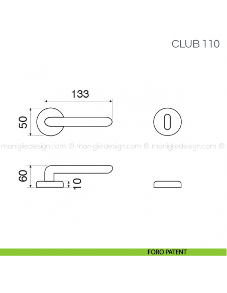 Maniglia per porta Club Fimet Handles foro patent