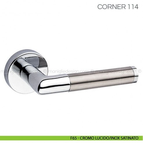 Maniglia per porta Corner Fimet Handles F65 - Cromo Lucido/Inox Satinato
