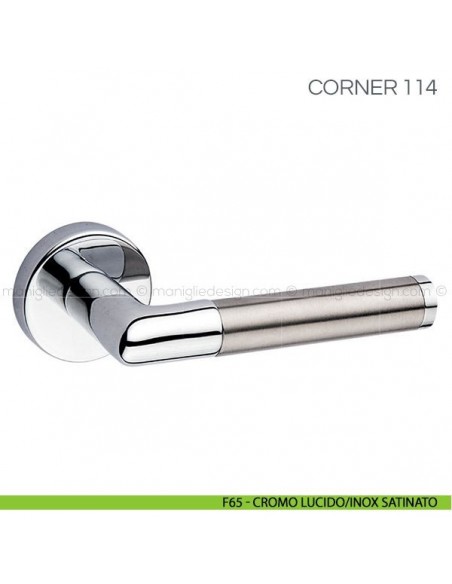 Maniglia per porta Corner Fimet Handles F65 - Cromo Lucido/Inox Satinato