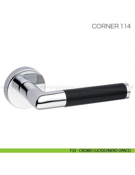 Maniglia per porta Corner Fimet Handles F33 - Cromo Lucido/Nero Opaco