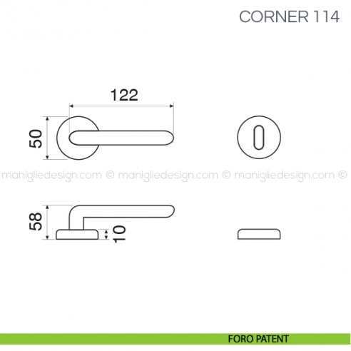 Maniglia per porta Corner Fimet Handles foro patent