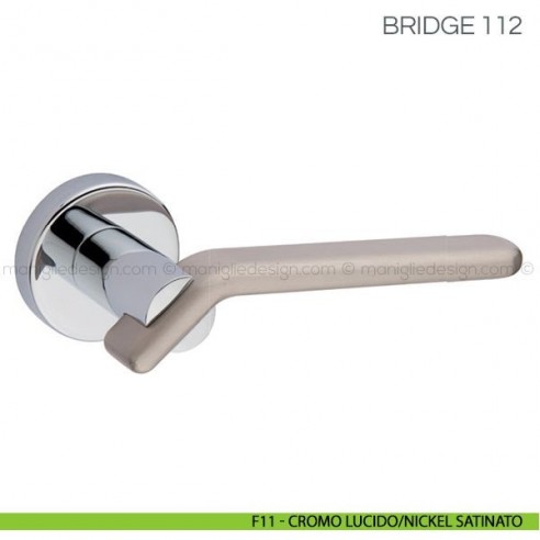 Maniglia per porta Bridge Fimet Handles F11 - Cromo Lucido/Nickel Satinato