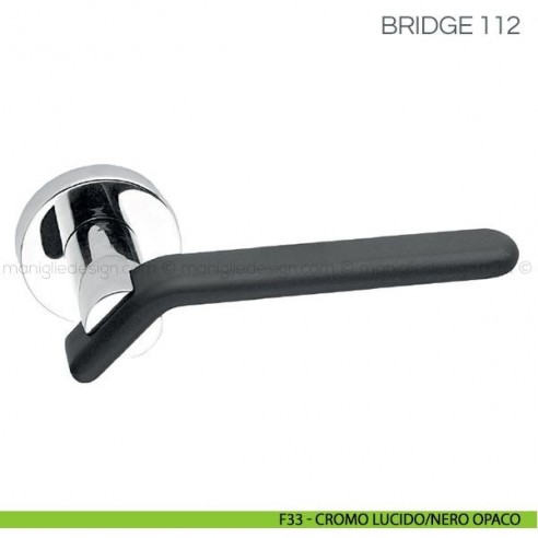 Maniglia per porta Bridge Fimet Handles F33 - Cromo Lucido/Nero Opaco