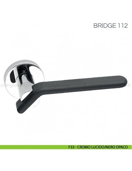 Maniglia per porta Bridge Fimet Handles F33 - Cromo Lucido/Nero Opaco