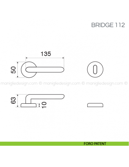 Maniglia per porta Bridge Fimet Handles foro patent