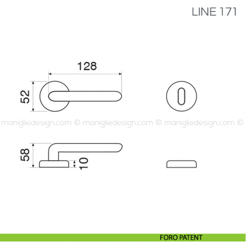 Maniglia per porta Line Fimet Handles foro patent