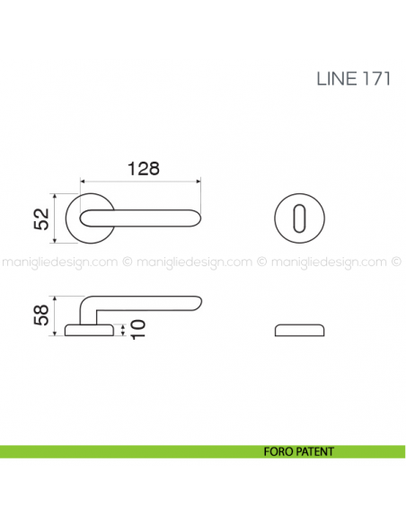 Maniglia per porta Line Fimet Handles foro patent