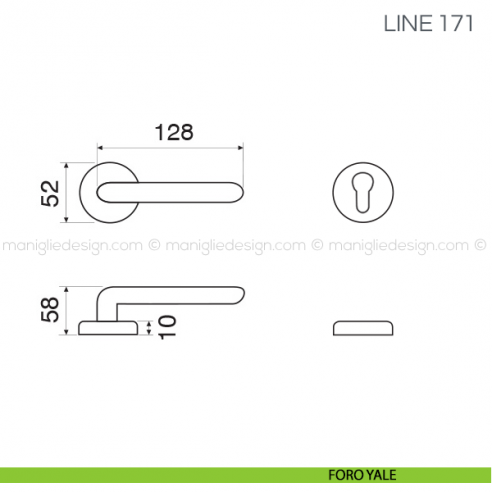 Maniglia per porta Line Fimet Handles foro yale