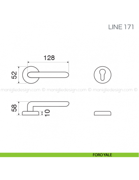 Maniglia per porta Line Fimet Handles foro yale