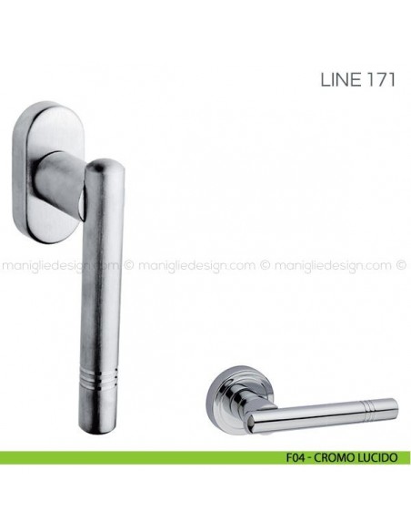 Maniglia per finestra martellina DK Line Fimet Handles F04 - Cromo Lucido