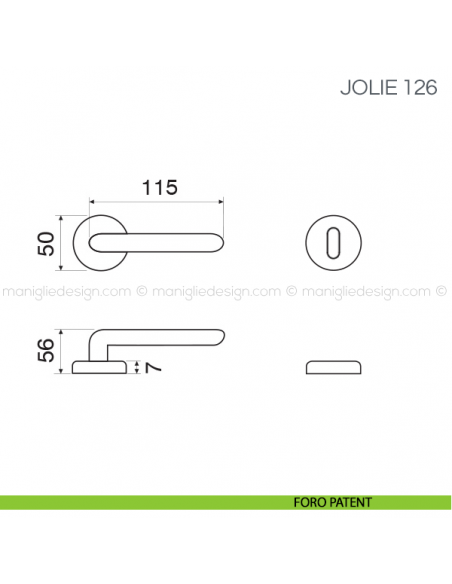 Maniglia per porta Jolie Fimet Handles foro patent