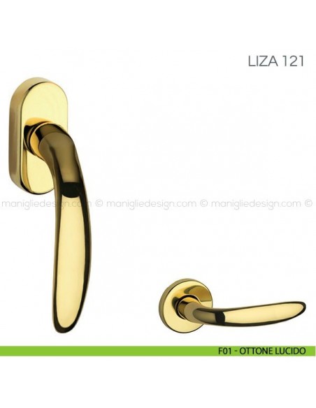Maniglia per finestra martellina DK Liza Fimet Handles F01 - Ottone Lucido
