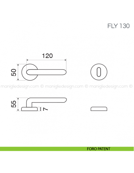 Maniglia per porta Fly Fimet Handles foro patent
