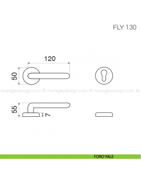 Maniglia per porta Fly Fimet Handles foro yale