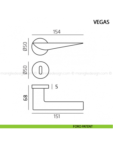 Maniglia per porta Vegas Comit foro patent