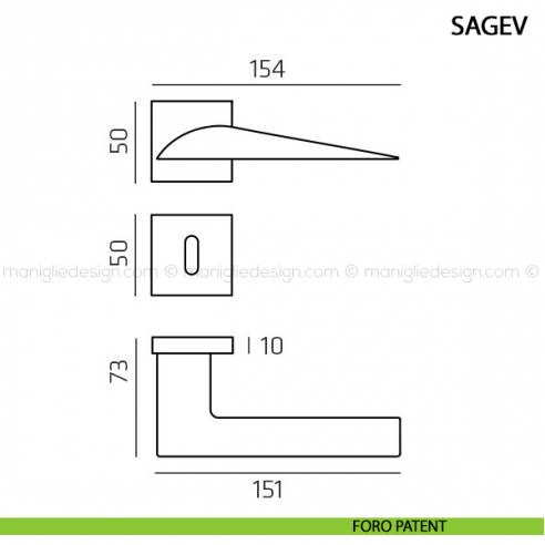 Maniglia per porta Sagev Comit foro patent