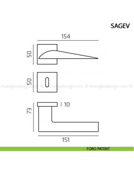Maniglia per porta Sagev Comit foro patent