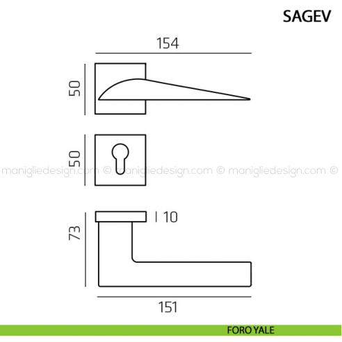 Maniglia per porta Sagev Comit foro yale