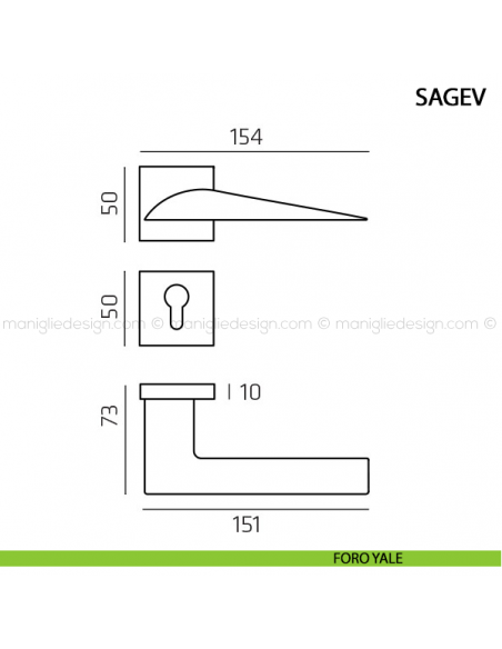 Maniglia per porta Sagev Comit foro yale