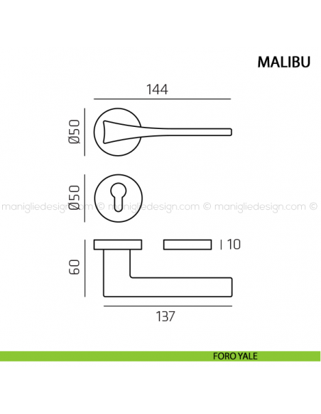 Maniglia per porta Malibu Comit foro yale