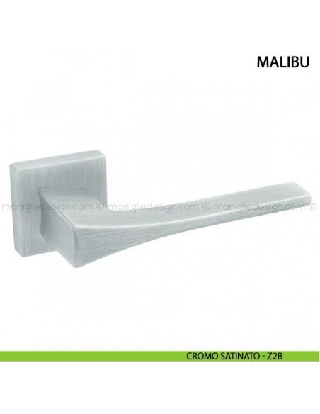 Maniglia per porta Malibu Comit con rosetta quadrata cromo satinato