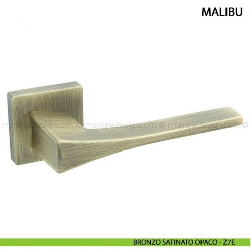 Maniglia per porta Malibu Comit con rosetta quadrata bronzo satinato opaco