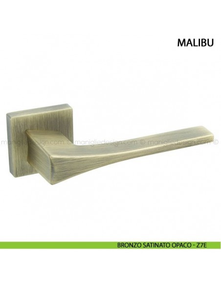Maniglia per porta Malibu Comit con rosetta quadrata bronzo satinato opaco