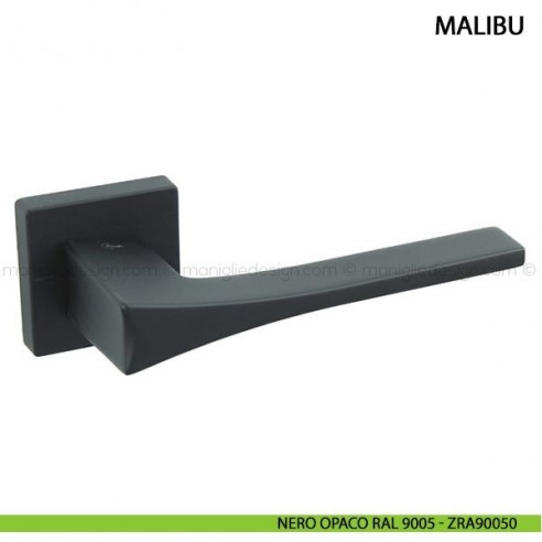 Maniglia per porta Malibu Comit con rosetta quadrata nero opaco RAL 9005