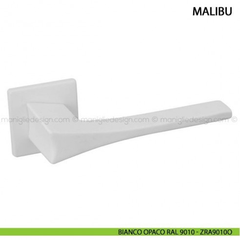 Maniglia per porta Malibu Comit con rosetta quadrata bianco opaco RAL 9010