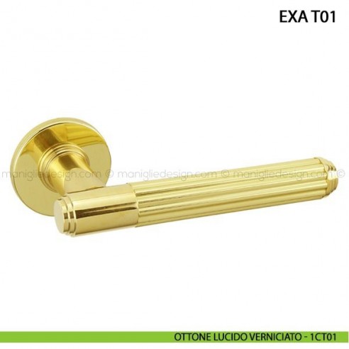 Maniglia per porta Exa Comit ottone lucido verniciato