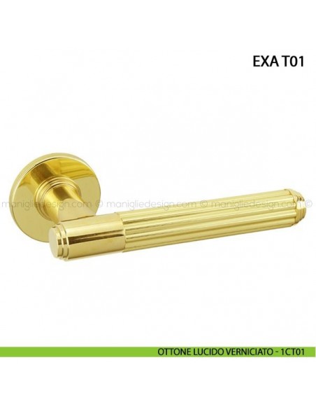 Maniglia per porta Exa Comit ottone lucido verniciato