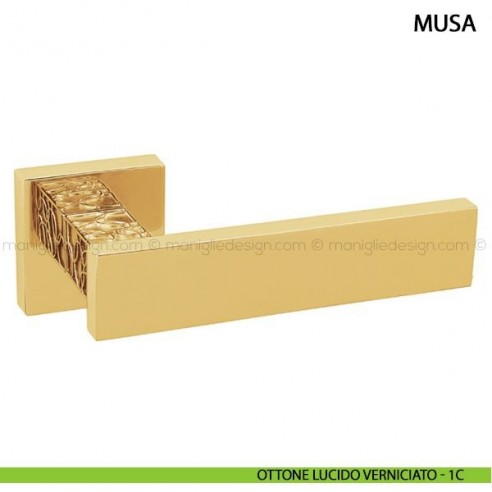 Maniglia per porta Musa Comit ottone lucido